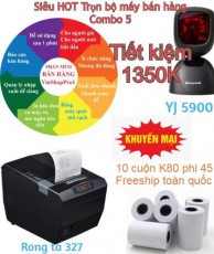 Combo 5 – Trọn bộ phần mềm quản lý VinshopPro1 + máy bán hàng 5.000K Tiết kiệm 1300K